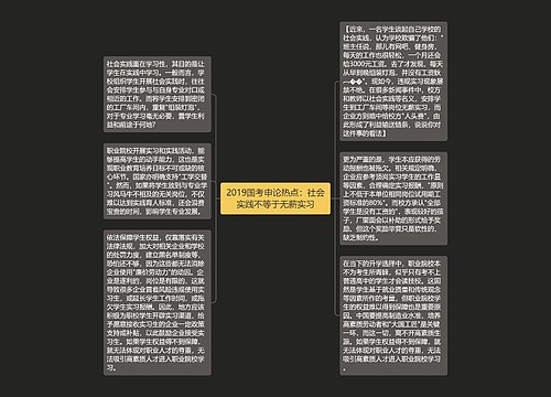 2019国考申论热点：社会实践不等于无薪实习