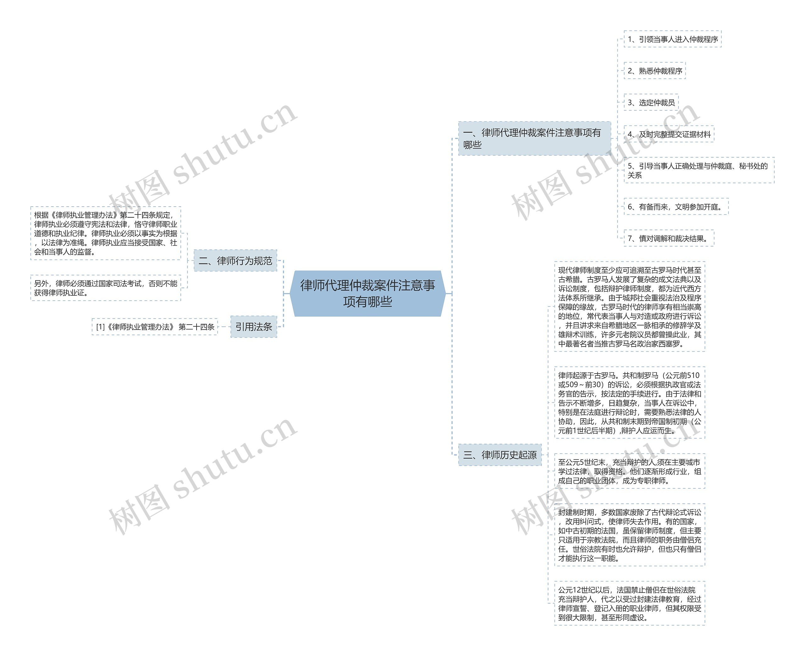 律师代理仲裁案件注意事项有哪些思维导图