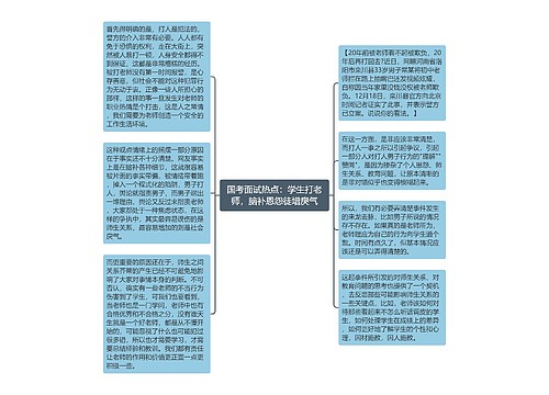 国考面试热点：学生打老师，脑补恩怨徒增戾气