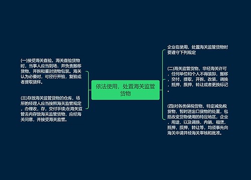 依法使用，处置海关监管货物