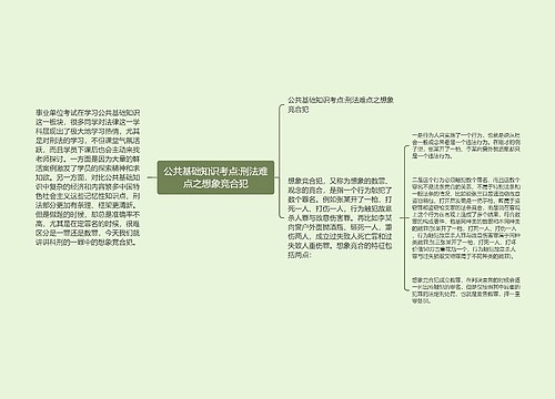 公共基础知识考点:刑法难点之想象竞合犯