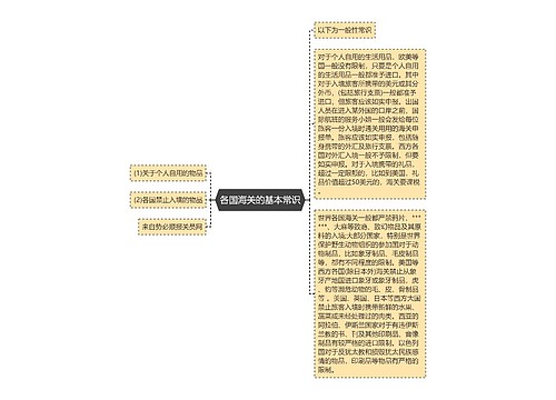 各国海关的基本常识