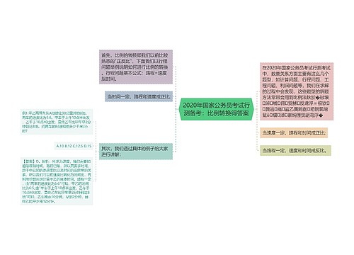 2020年国家公务员考试行测备考：比例转换得答案