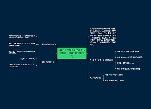 2020年国家公务员考试行测备考：资料分析必备术语