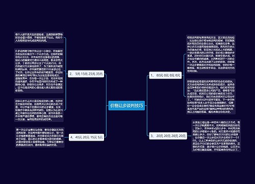 价格让步谈判技巧