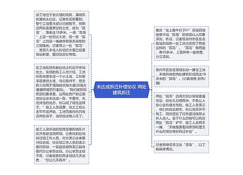 未达成拆迁补偿协议 两处建筑拆迁