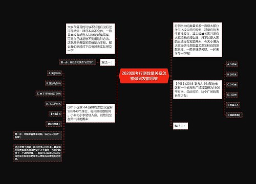 2020国考行测数量关系怎样做到发散思维