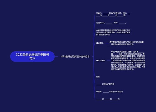 2022最新房屋拆迁申请书范本