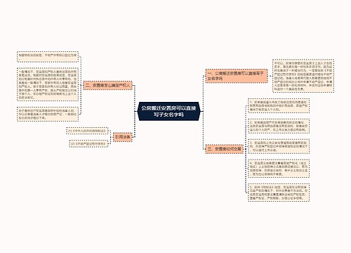 公房搬迁安置房可以直接写子女名字吗