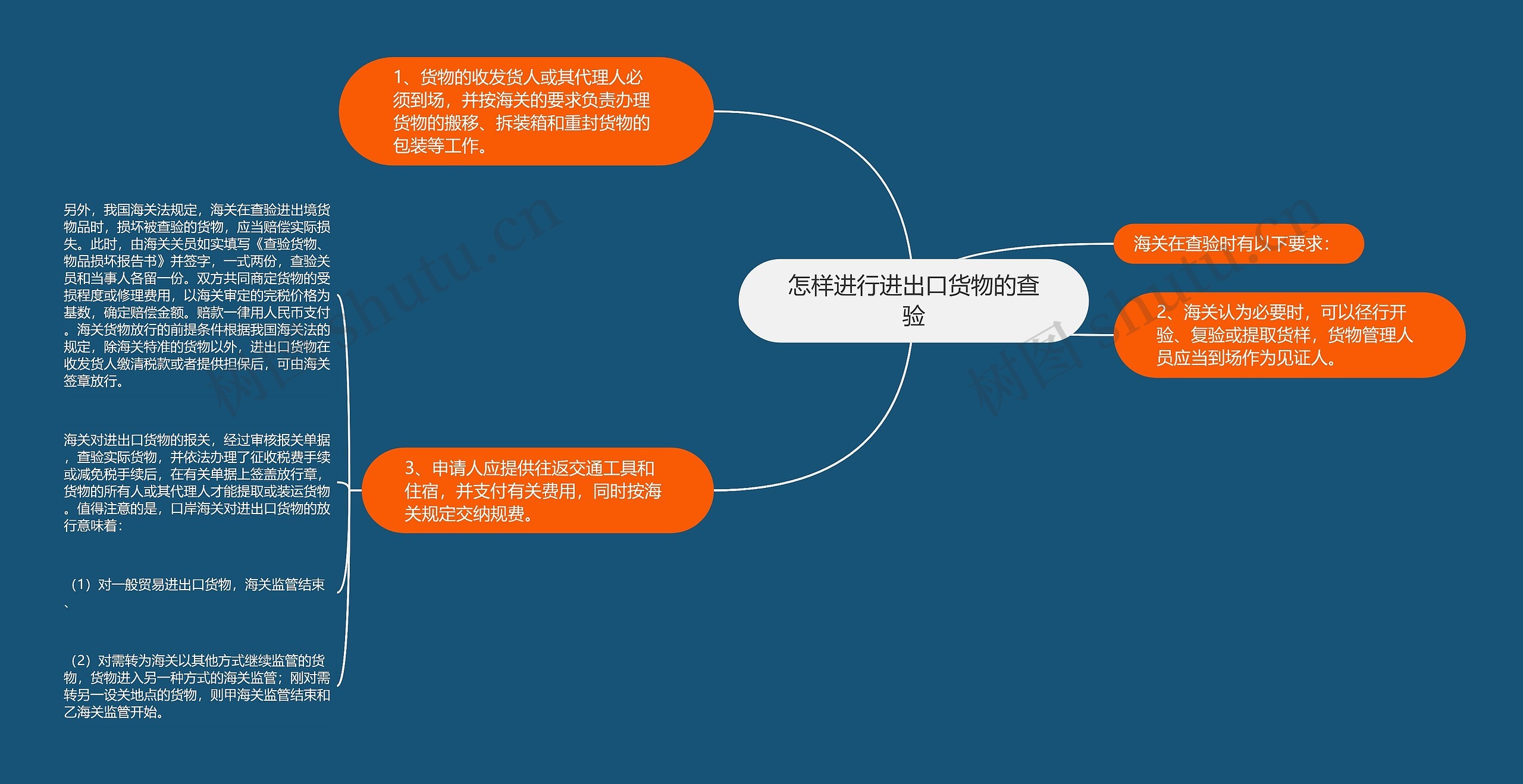 怎样进行进出口货物的查验思维导图