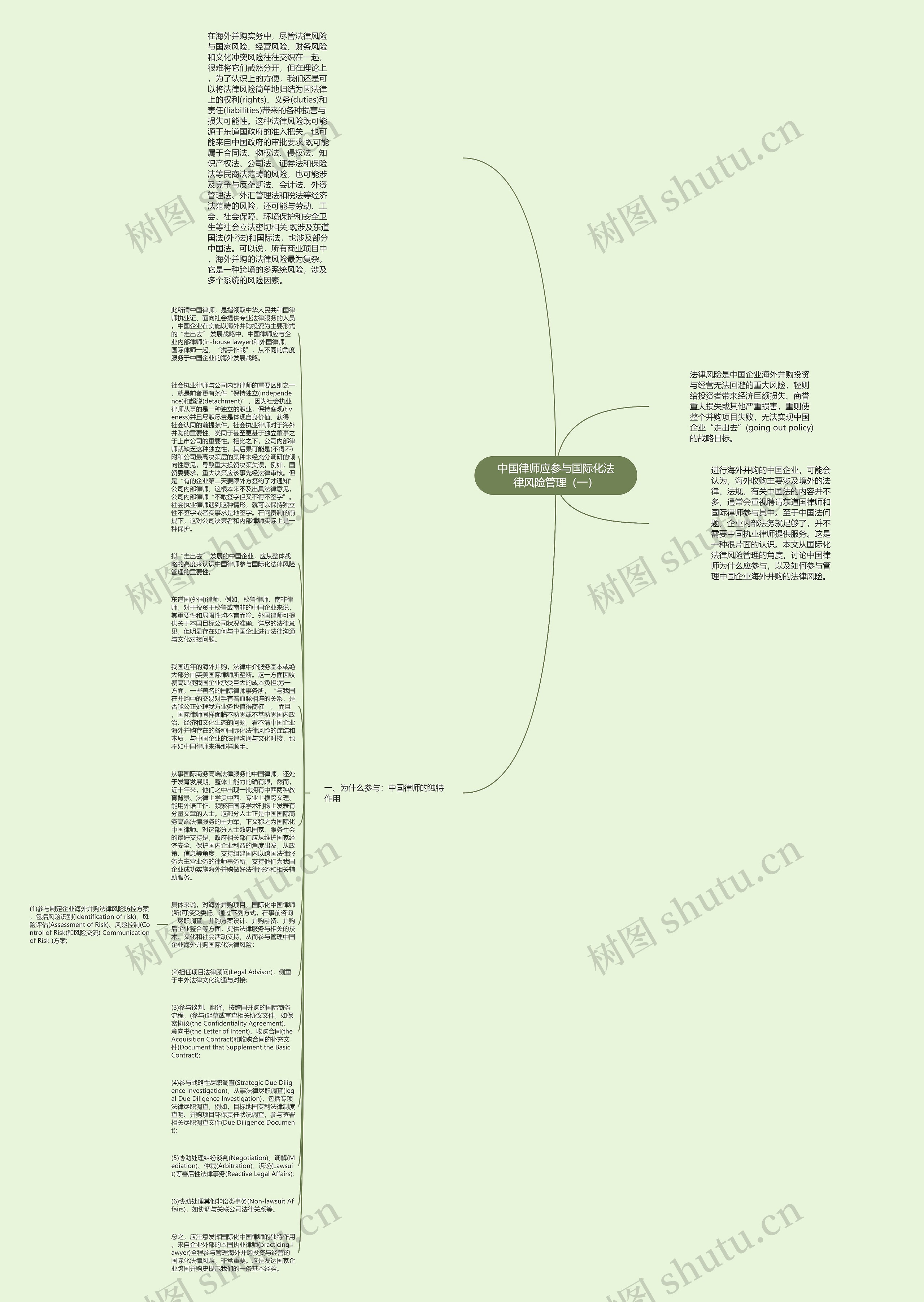 中国律师应参与国际化法律风险管理（一）思维导图