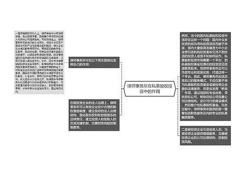 律师事务所在私募股权投资中的作用