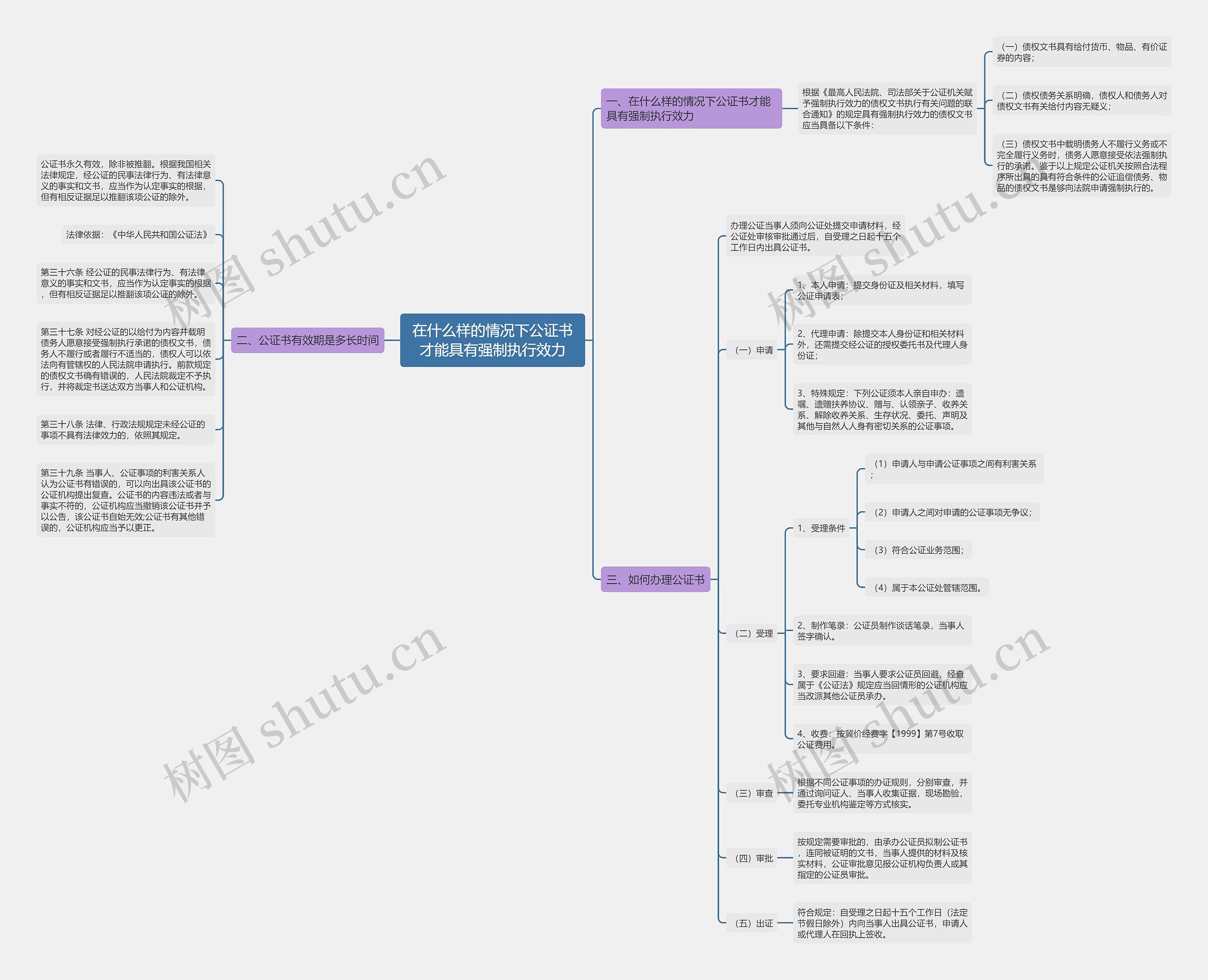 在什么样的情况下公证书才能具有强制执行效力思维导图