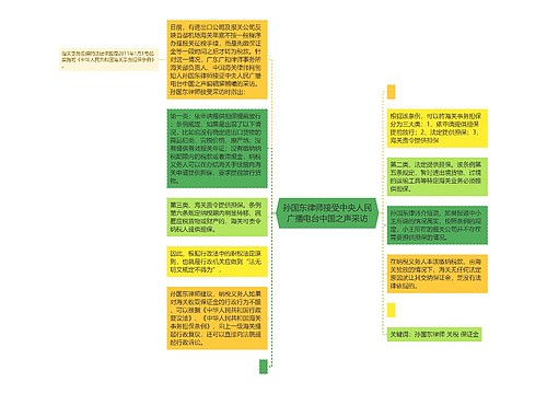 孙国东律师接受中央人民广播电台中国之声采访