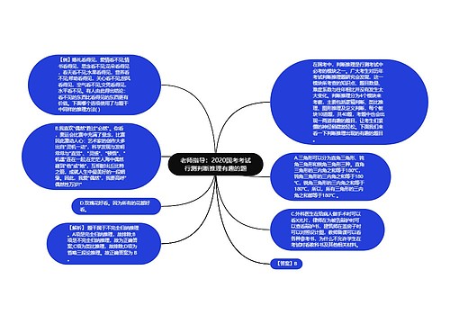 老师指导：2020国考考试行测判断推理有趣的题