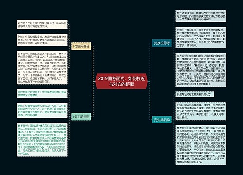 2019国考面试：如何拉近与对方的距离