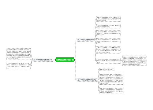 车辆公证继承的手续