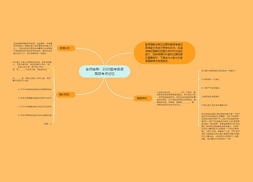 老师指导：2020国考言语高频考点记忆