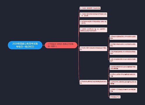 2020年国家公务员考试备考每日一练(0922)