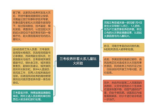 兰考收养所着火系儿童玩火所致