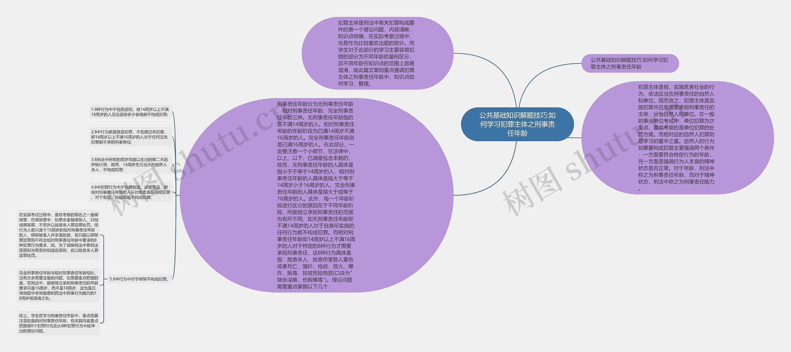 公共基础知识解题技巧:如何学习犯罪主体之刑事责任年龄思维导图