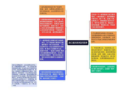 进口报关的相关程序