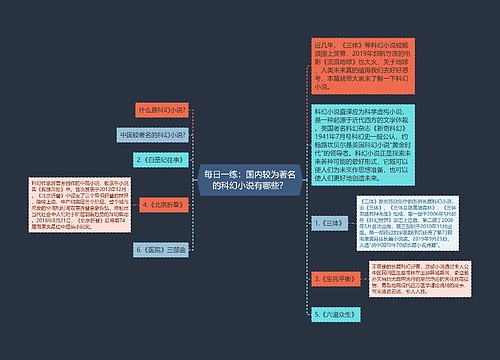 每日一练：国内较为著名的科幻小说有哪些？