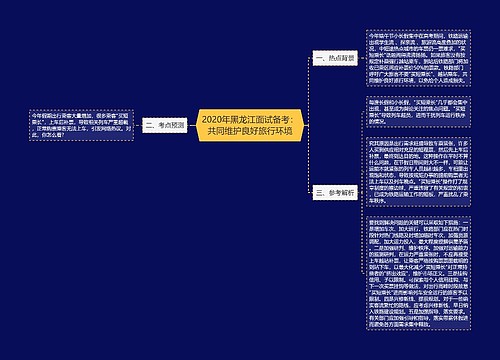 2020年黑龙江面试备考：共同维护良好旅行环境