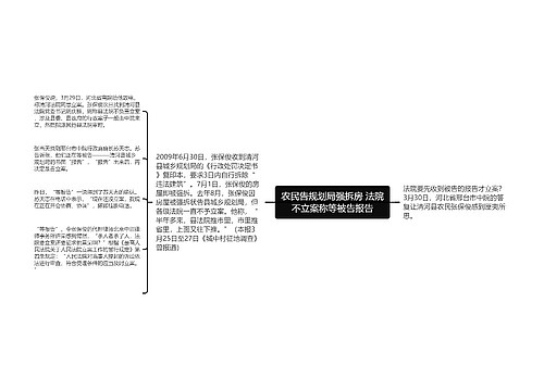 农民告规划局强拆房 法院不立案称等被告报告