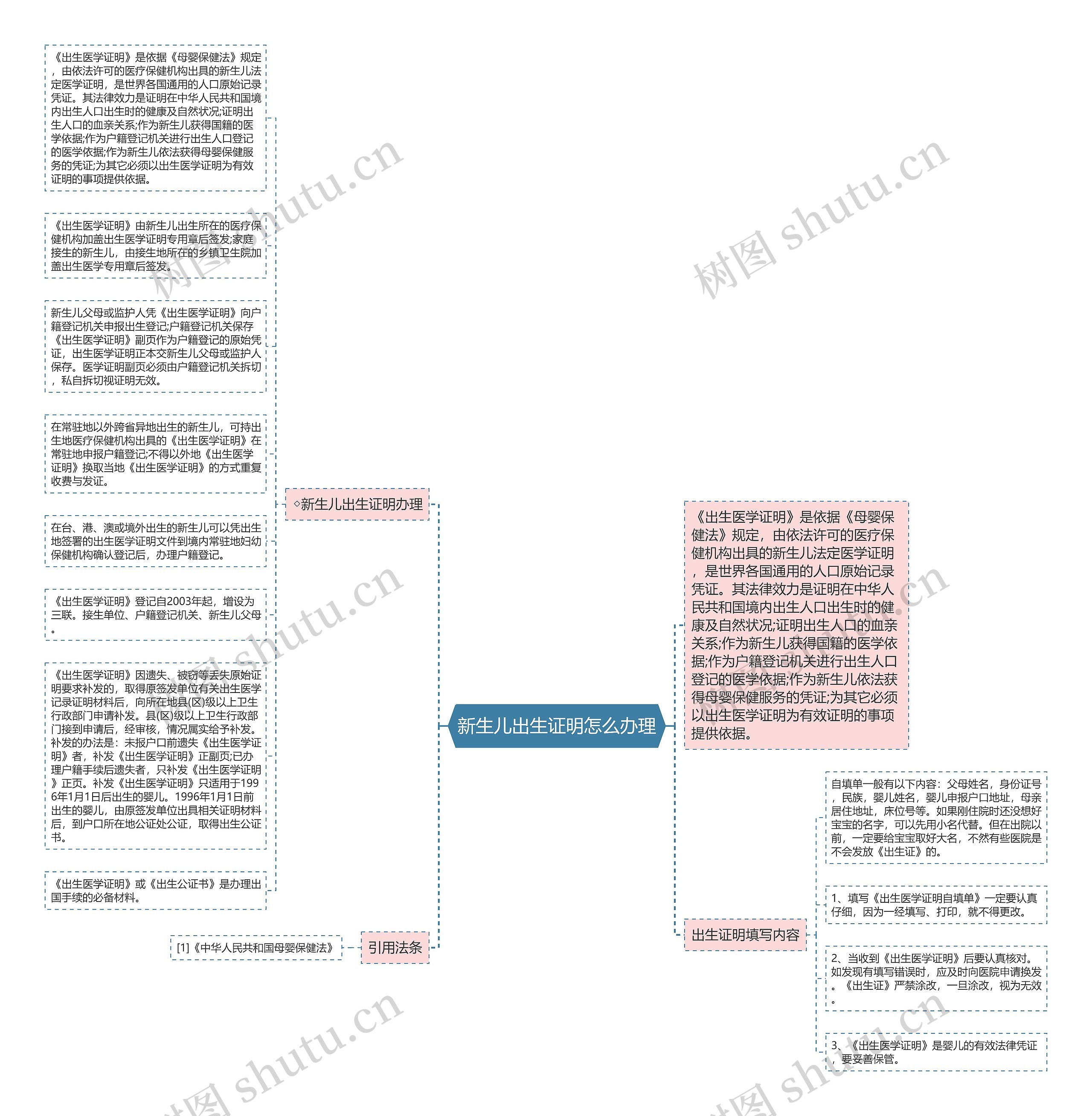 新生儿出生证明怎么办理思维导图