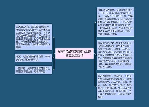 货车非法运烟花爆竹上高速惹燃爆险情