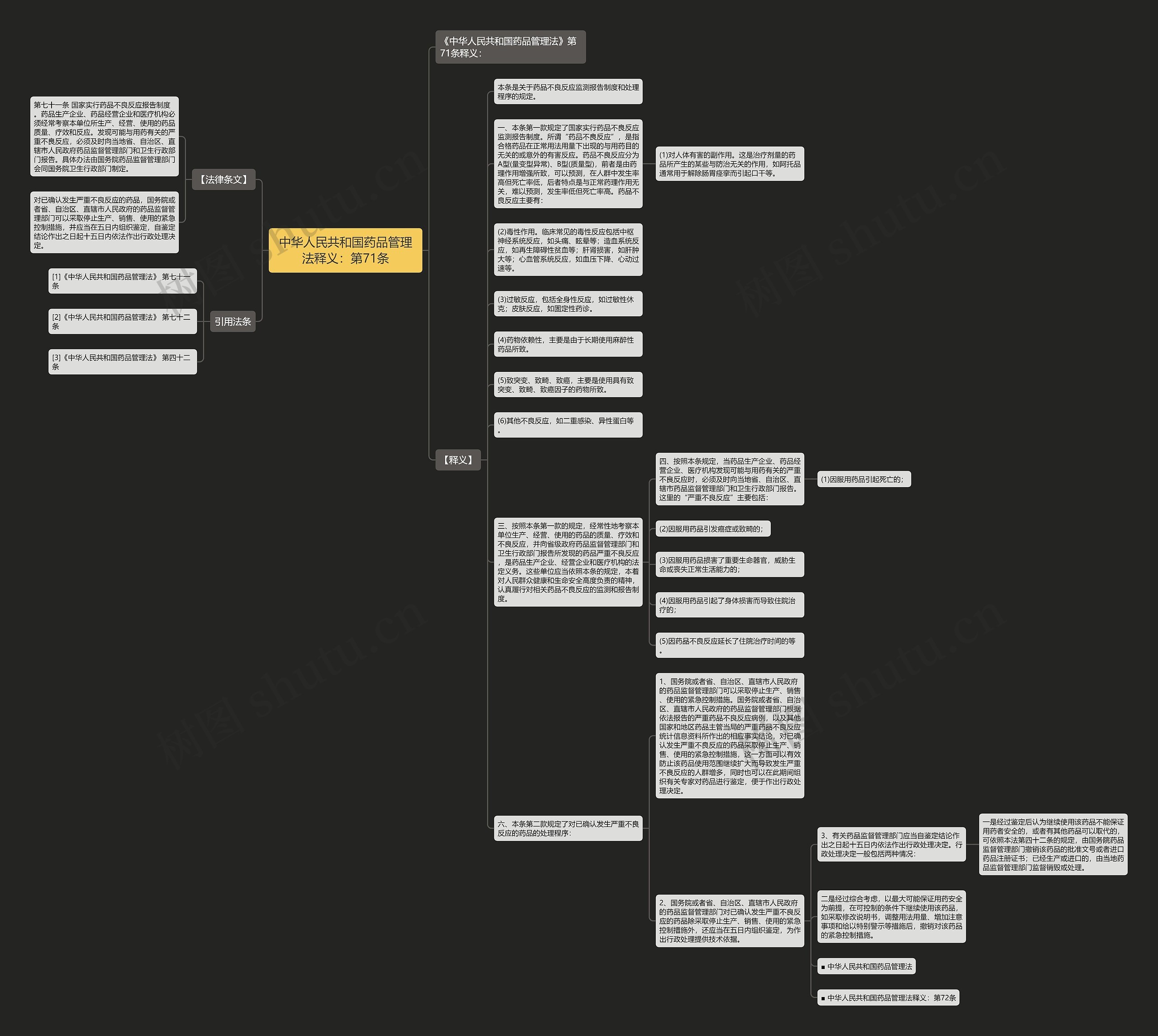 中华人民共和国药品管理法释义：第71条思维导图