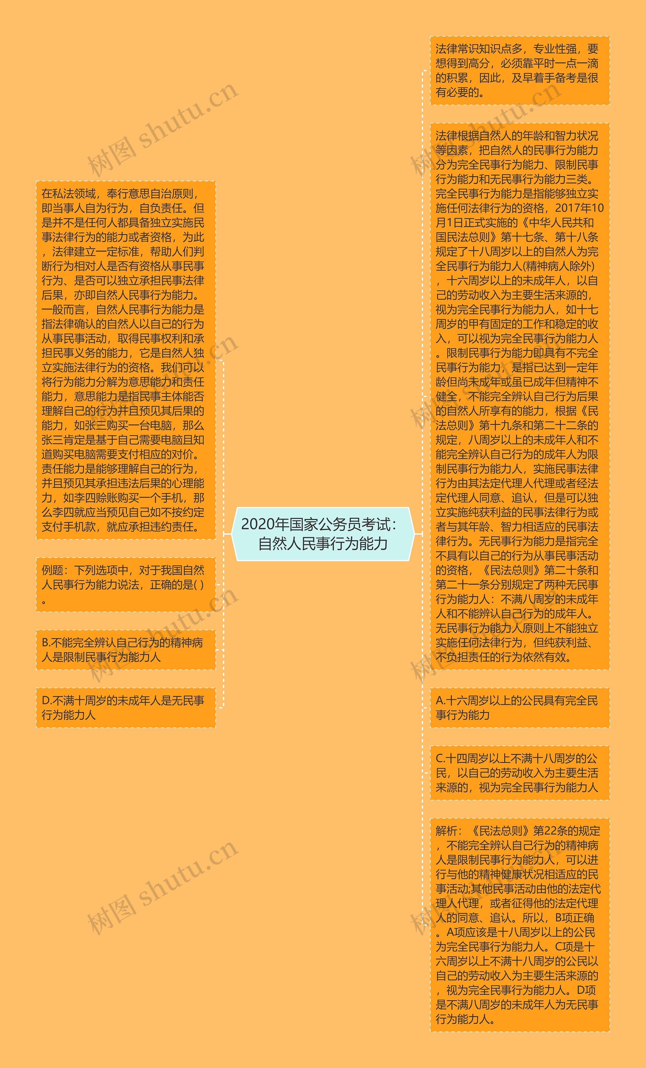 2020年国家公务员考试：自然人民事行为能力思维导图