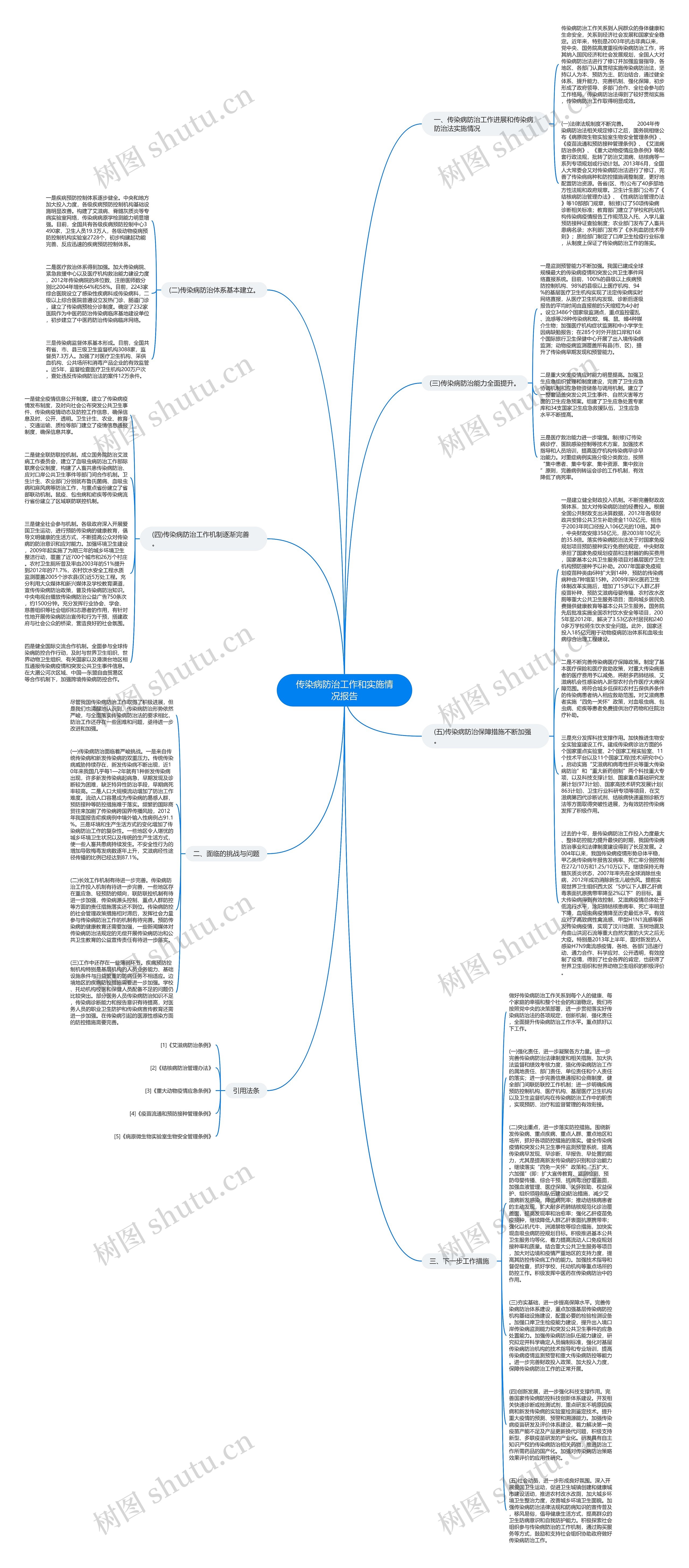 传染病防治工作和实施情况报告思维导图
