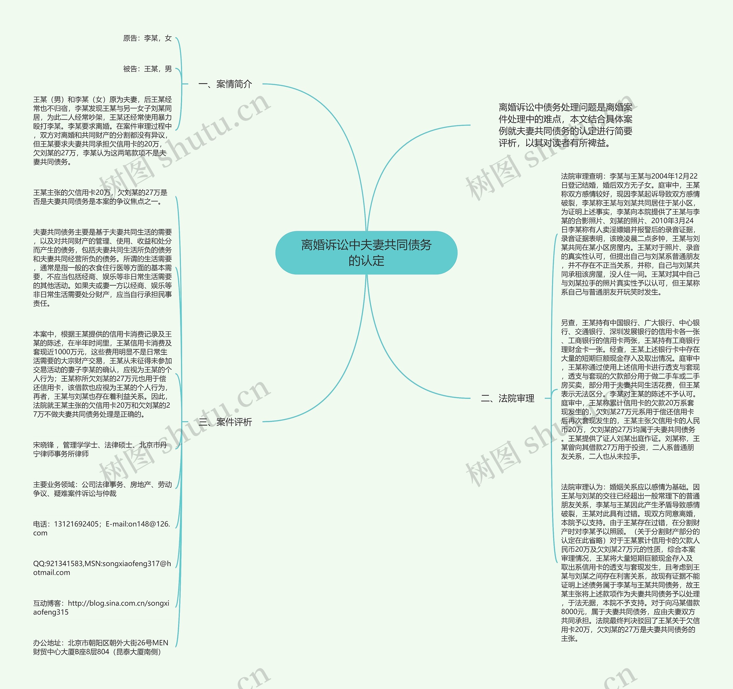 离婚诉讼中夫妻共同债务的认定思维导图