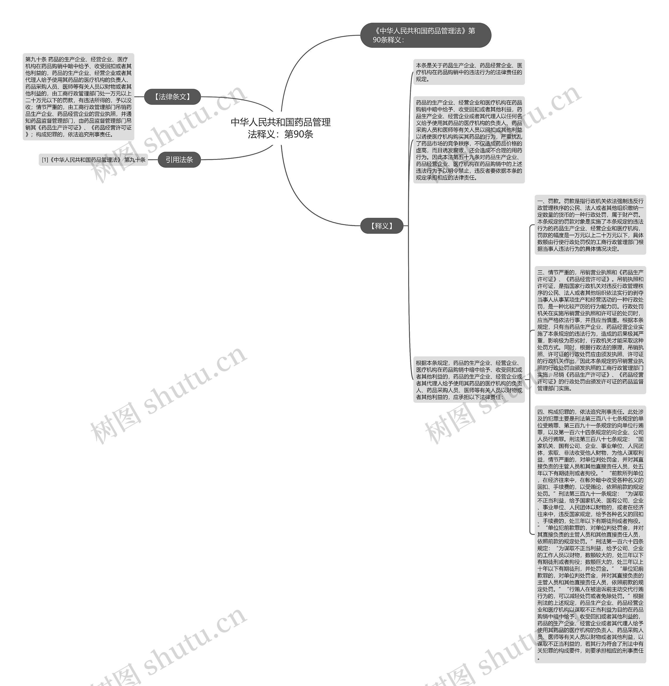中华人民共和国药品管理法释义：第90条思维导图