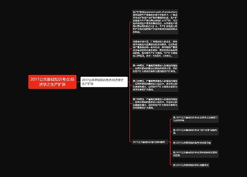 2017公共基础知识考点:经济学之生产扩张
