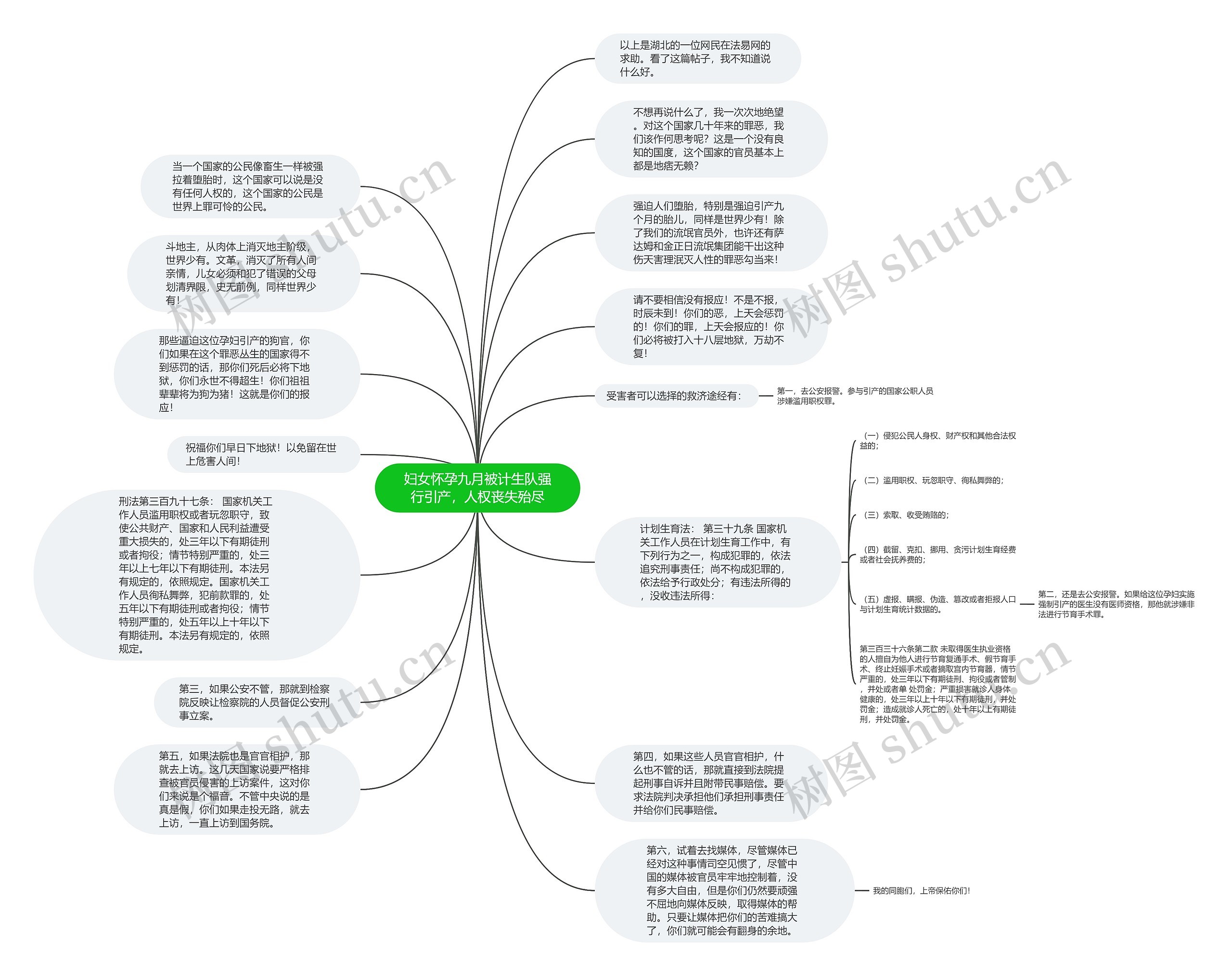 妇女怀孕九月被计生队强行引产，人权丧失殆尽思维导图