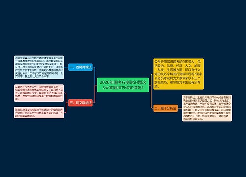 2020年国考行测常识题这3大答题技巧你知道吗?