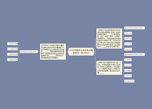 2020年国家公务员考试备考每日一练(0926)