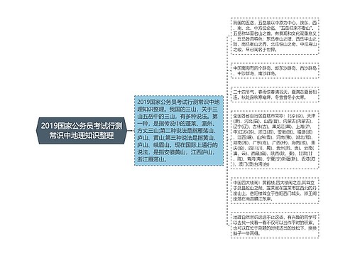 2019国家公务员考试行测常识中地理知识整理