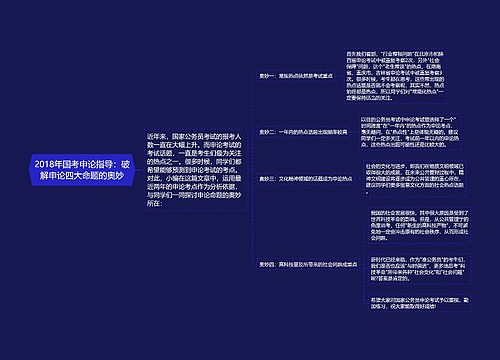 2018年国考申论指导：破解申论四大命题的奥妙