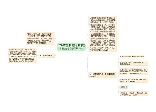 2020年国考行测备考论证加强技巧之原因解释法