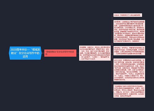 2020国考申论—“领域发散法”在分论点写作中的运用