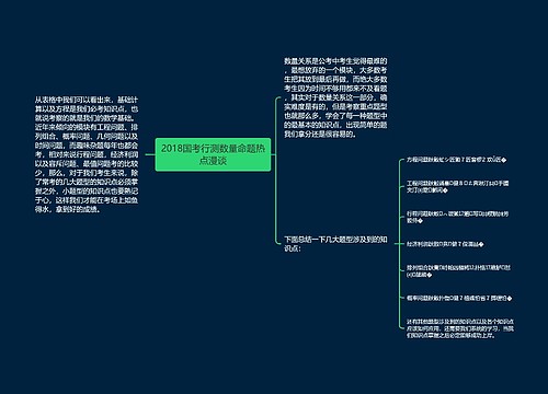 2018国考行测数量命题热点漫谈