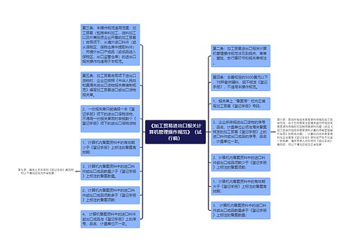 《加工贸易进出口报关计算机管理操作规范》（试行稿）