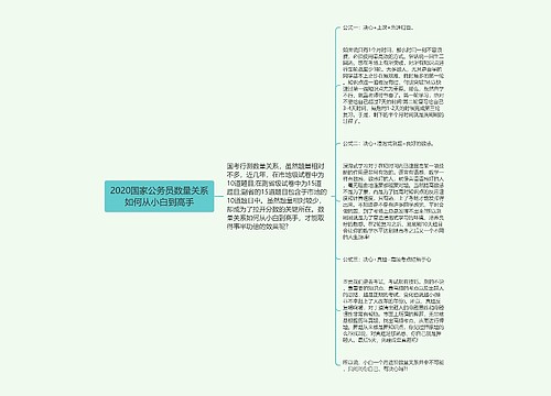 2020国家公务员数量关系如何从小白到高手