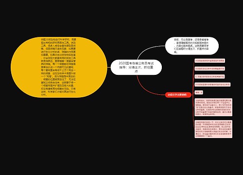 2020国考各省公务员考试指导：分清主次，抓住重点