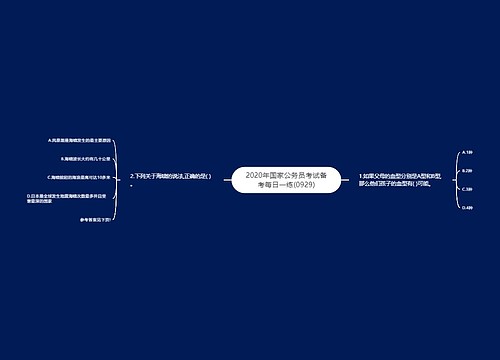 2020年国家公务员考试备考每日一练(0929)