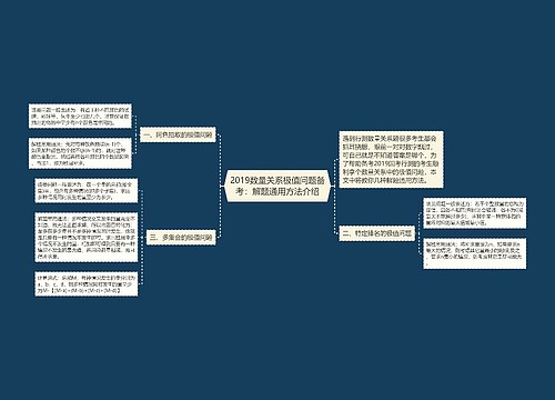 2019数量关系极值问题备考：解题通用方法介绍